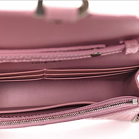 Balenciaga Hourglass Chain Wallet Candy Pink with Tag Leather Cross Body Bag - Picture 6 of 12